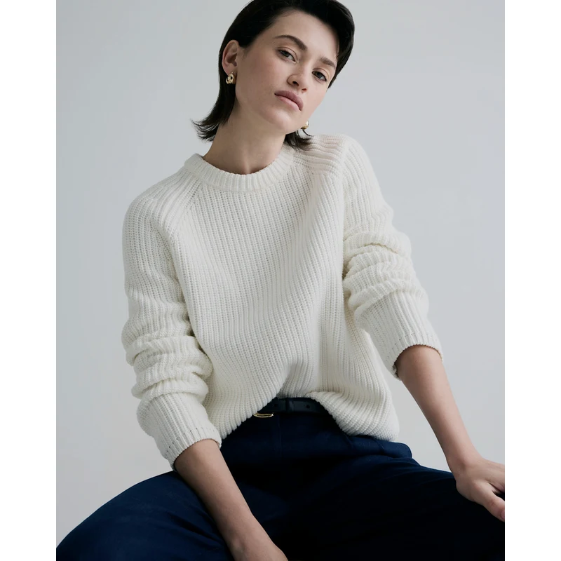 Quince 100% Organic Cotton Fisherman Crew Sweater