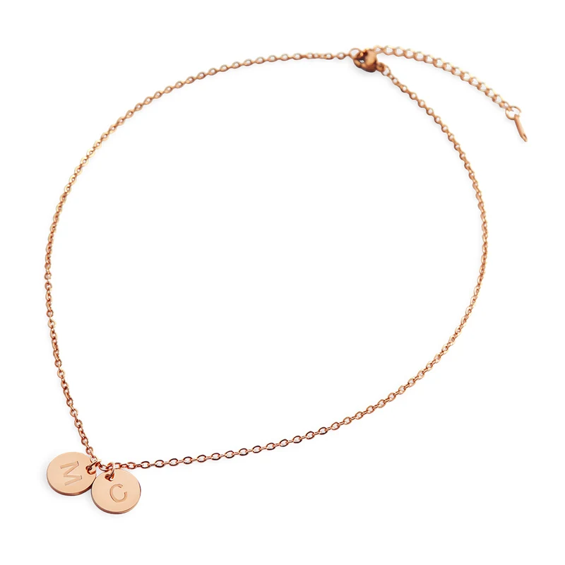 Mint & Lily Dainty Disc Initial Necklace