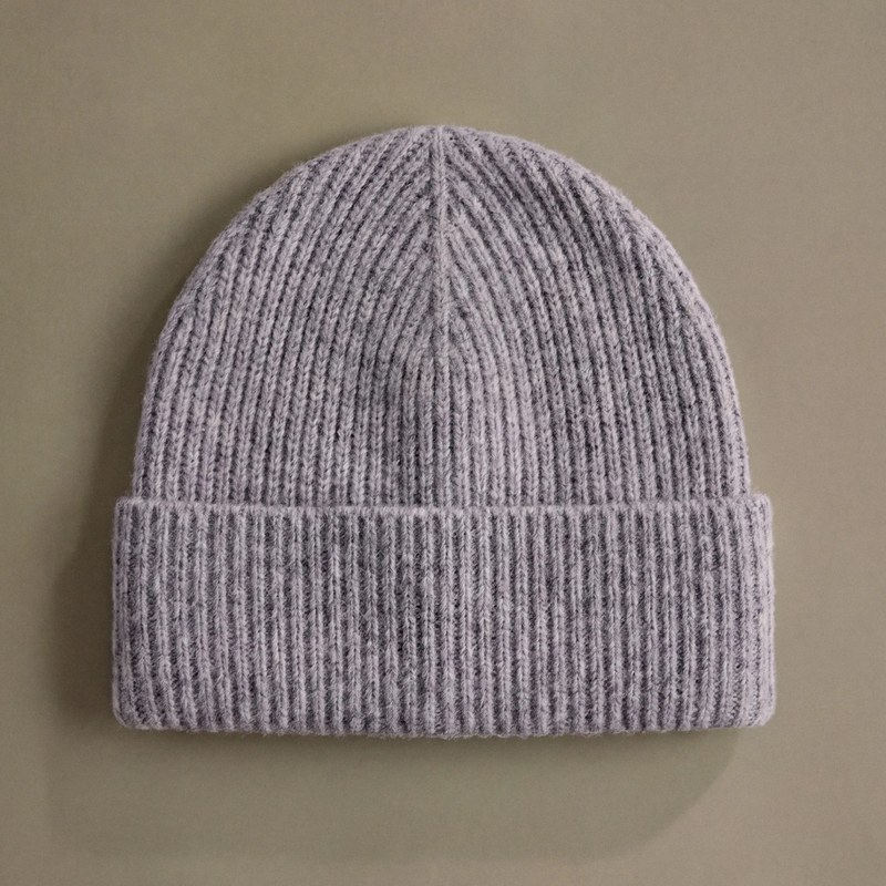 Quince Mongolian Cashmere Ribbed Beanie — Heather Charcoal
