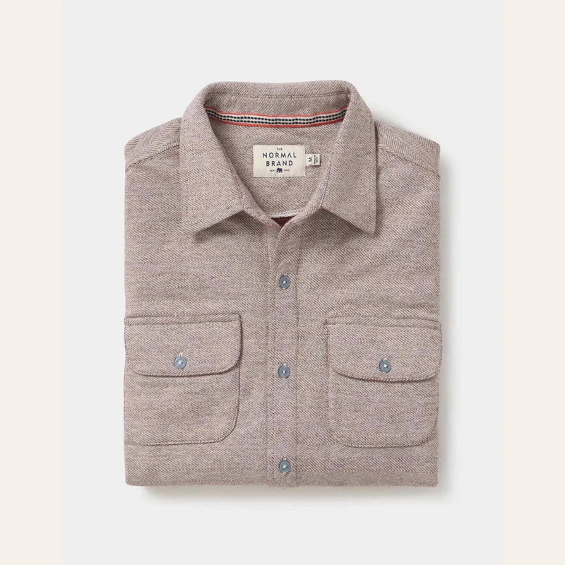 The Normal Brand Textured Knit Shirt — Oxblood