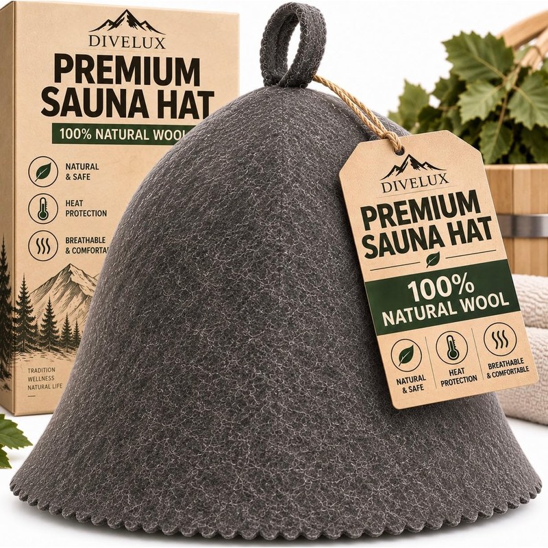 DIVELUX Premium Sauna Hat — 100% Natural Wool