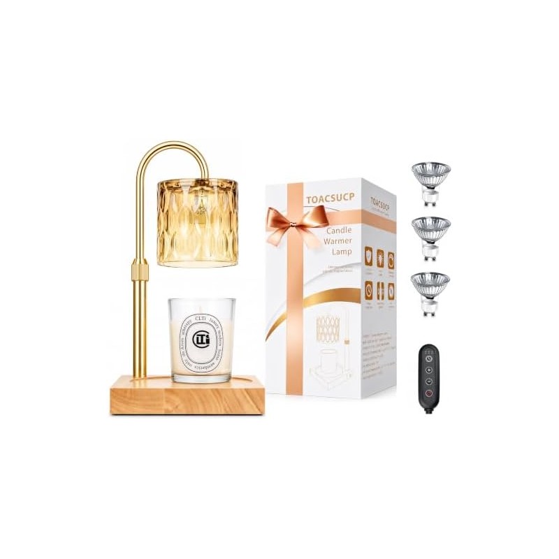 Candle Warmer Lamp with 3 Bulbs — Dimmable with Timer